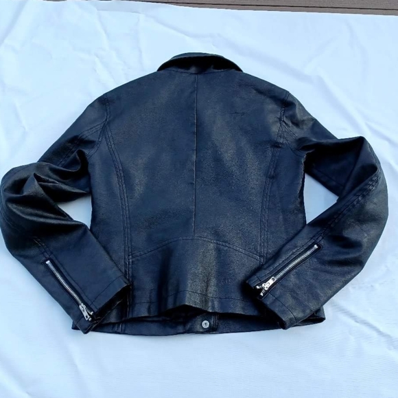 NWOT Faux Leather Biker Jacket - Picture 9 of 16
